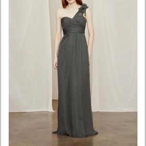Amsale Silk Bridesmaid Dress G787C Charcoal